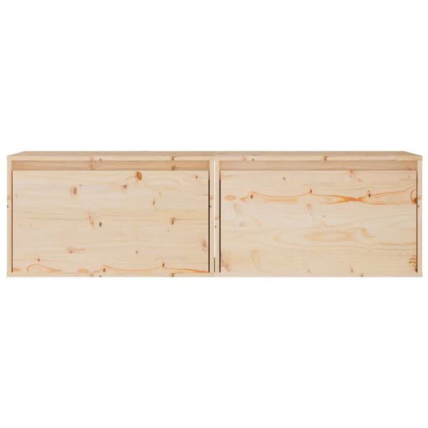 vidaXL Ντουλάπια Τοίχου 2 τεμ. 60 x 30 x 35 εκ. από Μασίφ Ξύλο Πεύκου