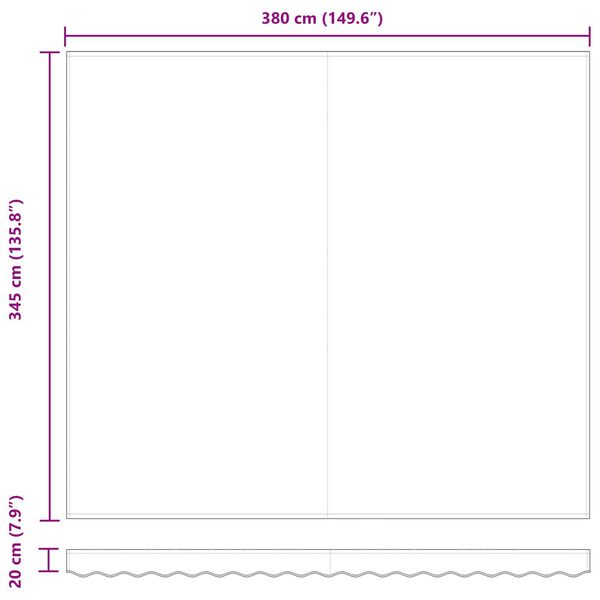 vidaXL Fabric Αντικατάστασης Tέντας για Κορμό 4x3.5 μ Ανοιχτό γκρι