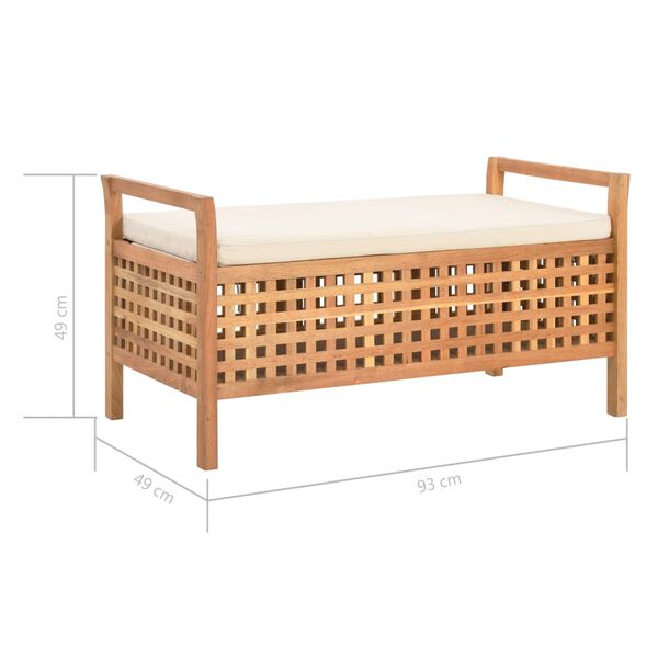 vidaXL Πάγκος με Αποθηκευτικό Χώρο 93 x 49 x 49 εκ Μασίφ Ξύλο Καρυδιάς