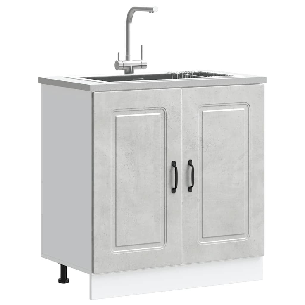 vidaXL Ντουλάπι βάσης νεροχύτη Kalmar Γκρι Sonoma 80x46x81,5 εκ.