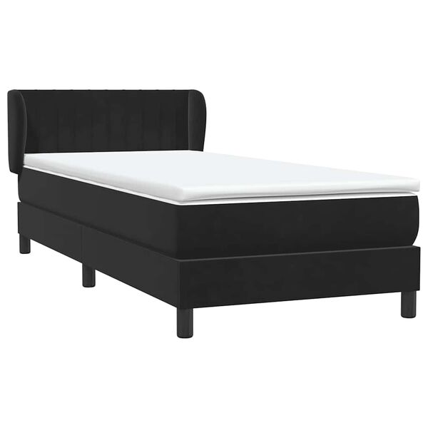 vidaXL &Kappa;&rho;&epsilon;&beta;ά&tau;&iota; Boxspring &mu;&epsilon; &Sigma;&tau;&rho;ώ&mu;&alpha; &Mu;&alpha;ύ&rho;&omicron; 90x220 &epsilon;&kappa;. &Beta;&epsilon;&lambda;&omicron;ύ&delta;&iota;&nu;&omicron;