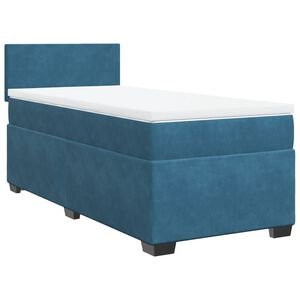 vidaXL Κρεβάτι Boxspring με Στρώμα Σκούρο Μπλε 80 x 200 εκ. Βελούδινο