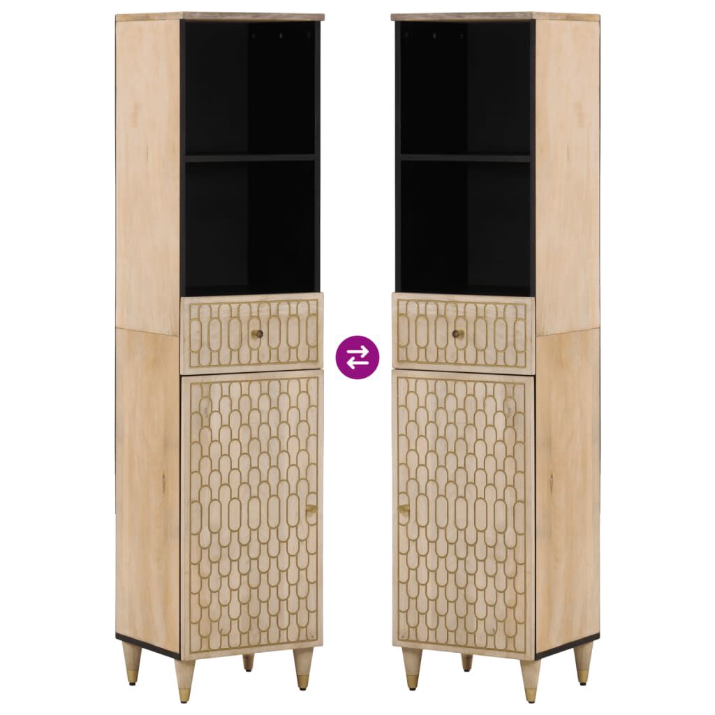 vidaXL Ντουλάπι Μπάνιου 38 x 33 x 160 εκ. από Μασίφ Ξύλο Μάνγκο