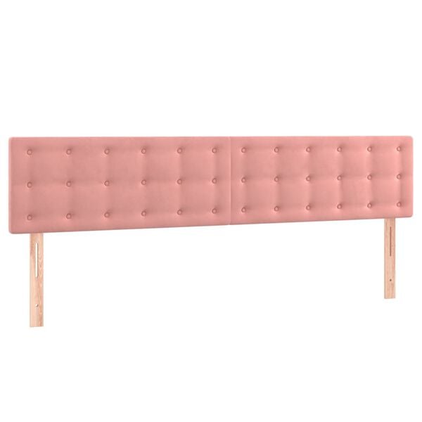 vidaXL Κεφαλάρια Κρεβατιού 2 τεμ. Ροζ 90x5x78/88 εκ. Βελούδινο