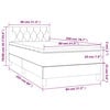 vidaXL Κρεβάτι Boxspring με Στρώμα & LED Σκ.Γκρι 80x200 εκ. Υφασμάτινο