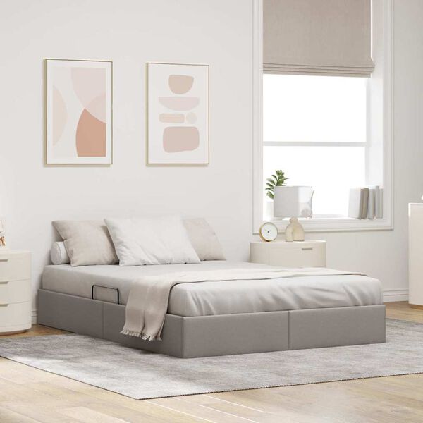 vidaXL &Kappa;&rho;&epsilon;&beta;ά&tau;&iota; &Alpha;&pi;&omicron;&theta;ή&kappa;&eta;&sigmaf; &mu;&epsilon; &kappa;&epsilon;&phi;&alpha;&lambda;ά&rho;&iota; Taupe 140 x 200 cm ύ&phi;&alpha;&sigma;&mu;&alpha;