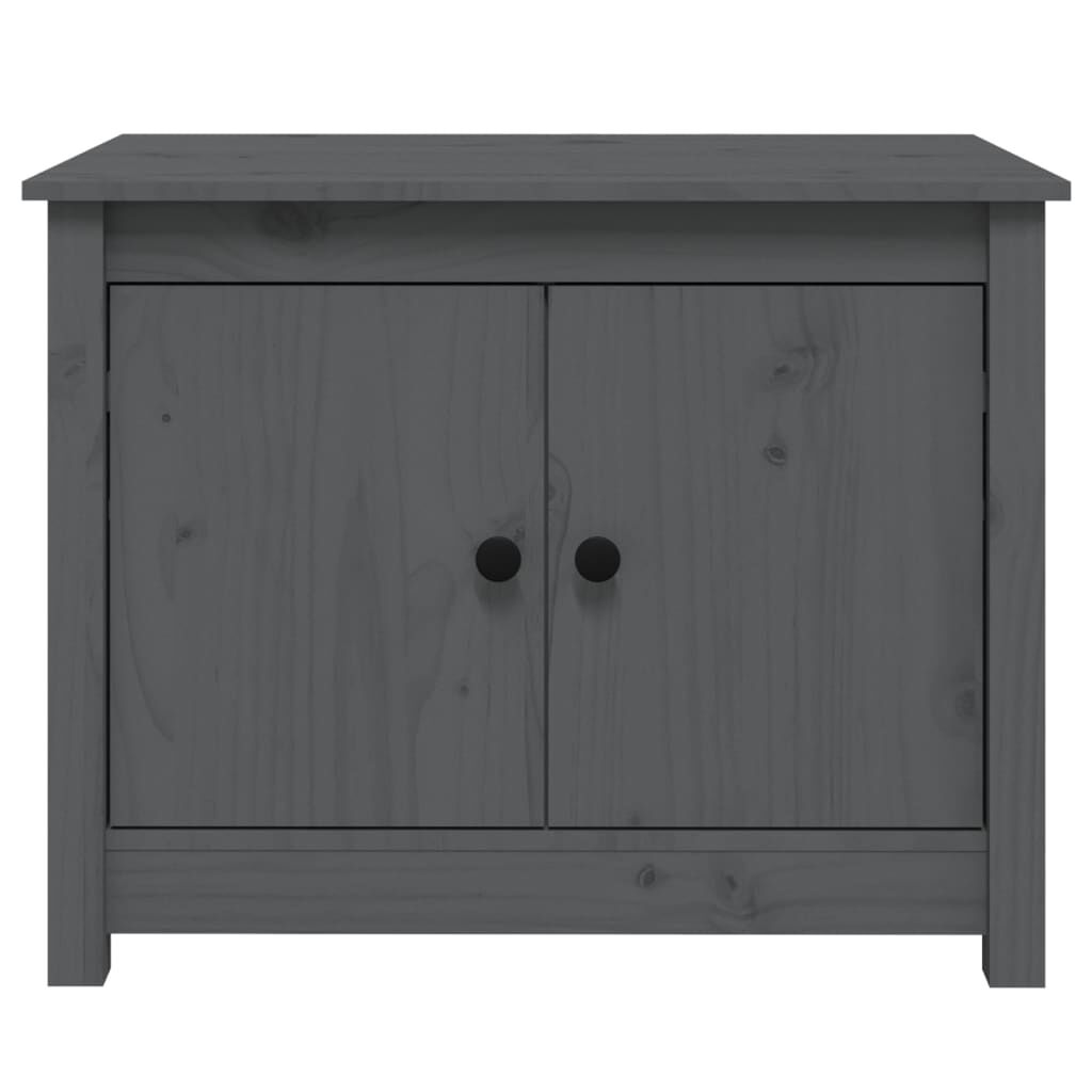 vidaXL Τραπεζάκι Σαλονιού Γκρι 71x49x55 εκ. από Μασίφ Ξύλο Πεύκου