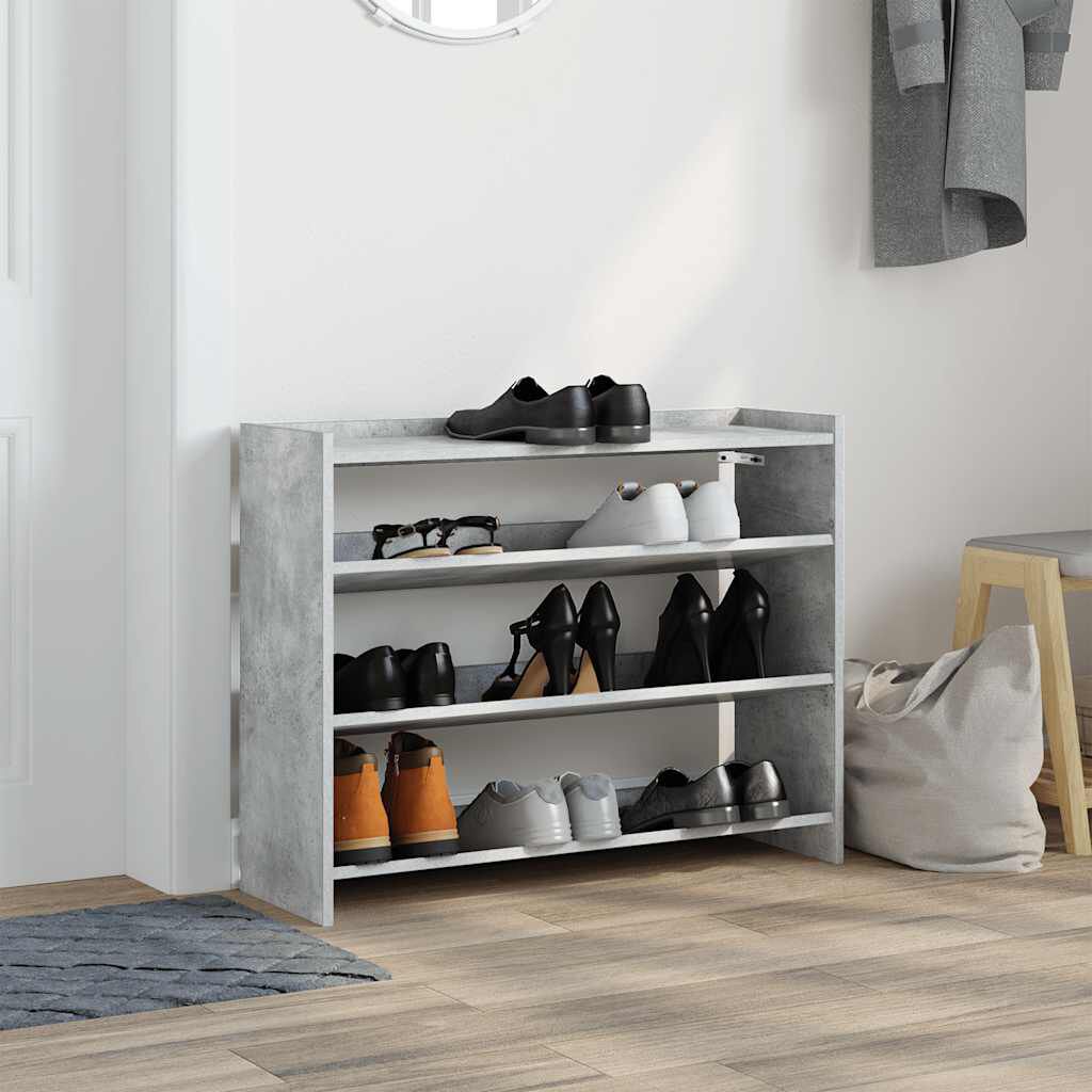 Ράφι παπουτσιών vidaXL Γκρι μπετόν 80x25x62 cm Κατασκευασμένο ξύλο