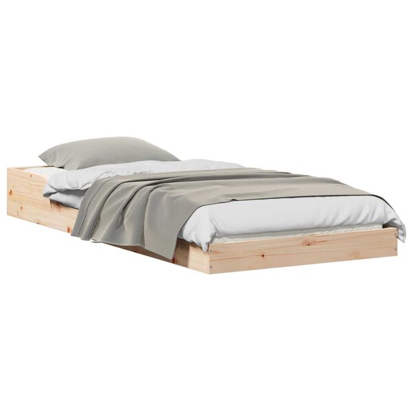 vidaXL Σκελετός Κρεβατιού Καφέ 100 x 210 cm Μασίφ ξύλο πεύκου