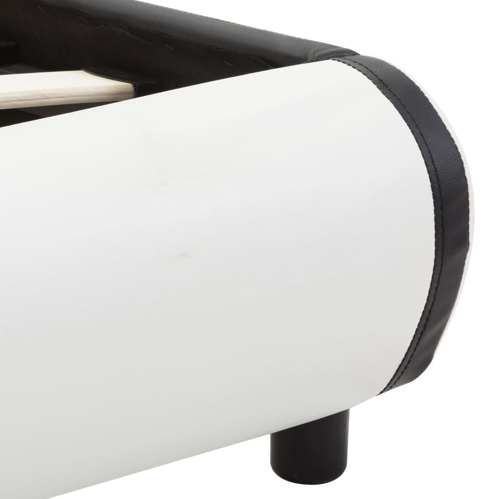 vidaXL Πλαίσιο Κρεβατιού με LED Λευκό 140x200 εκ. από Συνθετικό Δέρμα