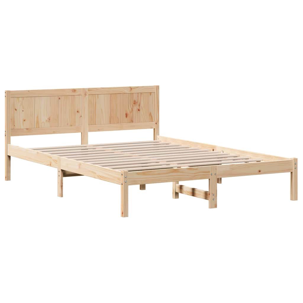 vidaXL Σκελετός Κρεβατιού Καφέ 160 x 200 cm Μασίφ ξύλο πεύκου