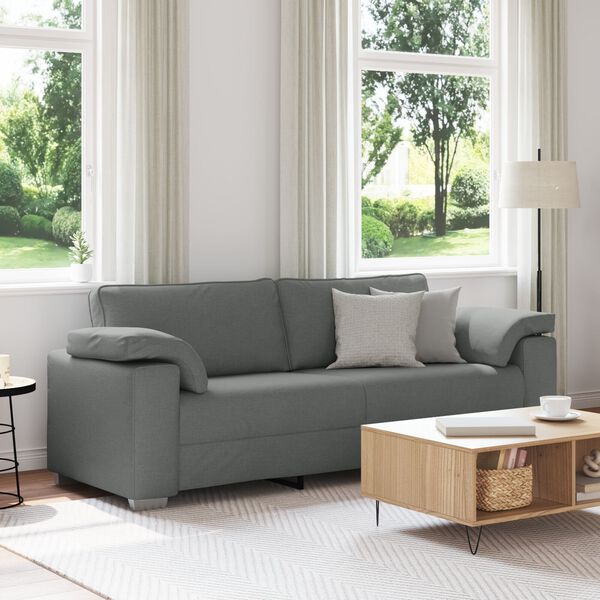 vidaXL Καναπές Τριών Θέσεων Σκούρο Γκρι 178 cm Υφάσματος