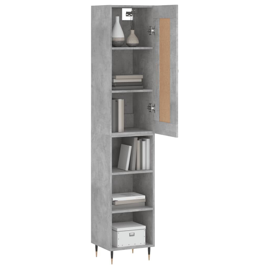 vidaXL Ντουλάπι Γκρι Σκυροδέματος 34,5x34x180 εκ. Επεξεργασμένο Ξύλο