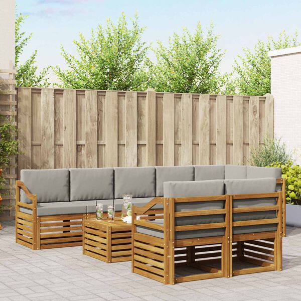 vidaXL &Sigma;&epsilon;&tau; &Kappa;&alpha;&nu;&alpha;&pi;έ 9 pcs &Phi;&upsilon;&sigma;&iota;&kappa;ό &kappa;&alpha;&iota; &Alpha;&nu;&omicron;&iota;&chi;&tau;ό &Gamma;&kappa;&rho;&iota; &Sigma;&tau;&epsilon;&rho;&epsilon;ό &Xi;ύ&lambda;&omicron; &Alpha;&kappa;&alpha;&kappa;ί&alpha;&sigmaf;