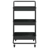vidaXL Τρόλεϊ Κουζίνας 3 Επιπέδων Μαύρο 42 x 35 x 85 εκ. Σίδερο/ABS