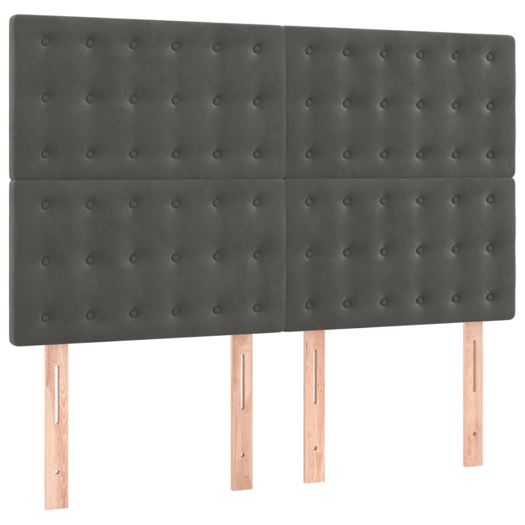 vidaXL Κρεβάτι Boxspring με Στρώμα Σκούρο Γκρι 140x200 εκ. Βελούδινο