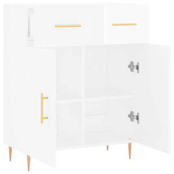 vidaXL Ντουλάπι Γυαλιστερό Λευκό 69,5x34x90 εκ. Επεξεργασμένο Ξύλο