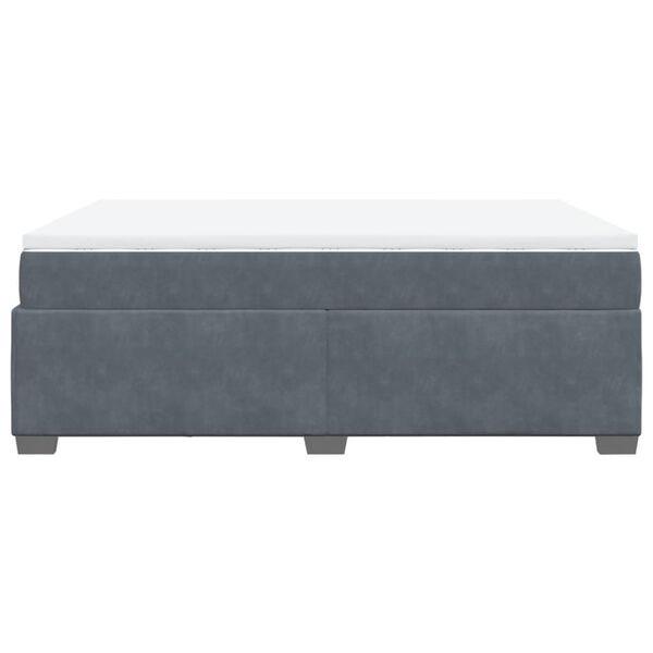 vidaXL Κρεβάτι Boxspring με Στρώμα Σκούρο Γκρι 140x190 εκ. Βελούδινο