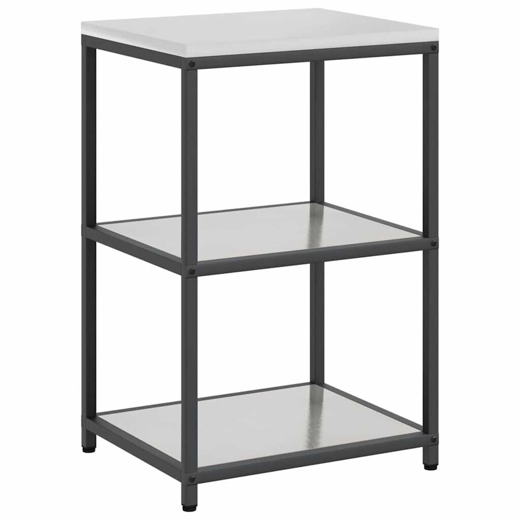 vidaXL Σετ Αποθήκευσης Κουζίνας με ράφι 3 pcs Ασημί 210 x 50 x 92 εκ
