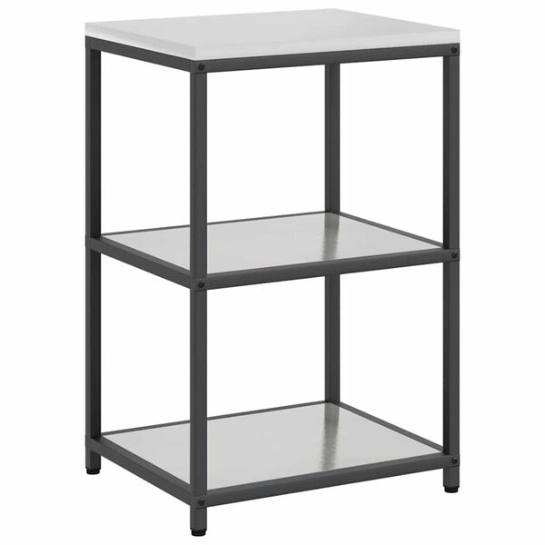 vidaXL Σετ Αποθήκευσης Κουζίνας με ράφι 3 pcs Ασημί 210 x 50 x 92 εκ