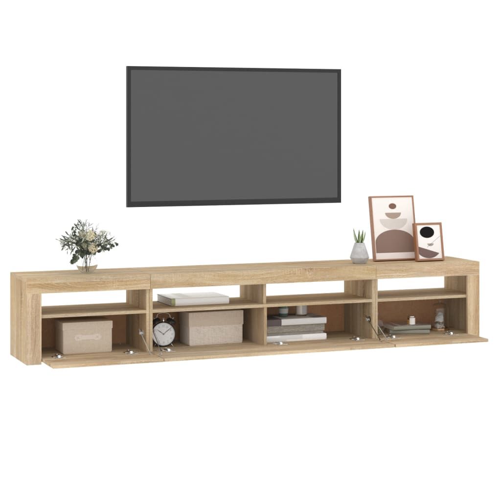 vidaXL Έπιπλο Τηλεόρασης με LED Sonoma Δρυς 240 x 35 x 40 εκ.