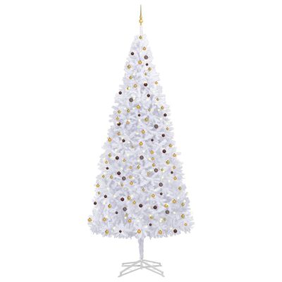 vidaXL Χριστουγεν Δέντρο Τεχν. Προφωτισμένο με Μπάλες Λευκό 500εκ.
