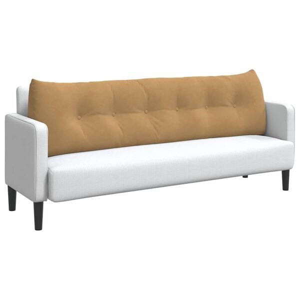 vidaXL Μαξιλάρι Πλάτης Καφέ 180 x 24 x 50 εκ Βελούδο