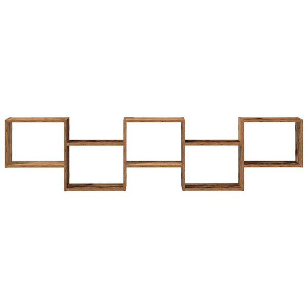 vidaXL Ράφι κύβων τοίχου 5 διαμερισμάτων Παλιό ξύλο κατασκευασμένο