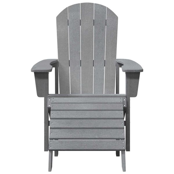 vidaXL Καρέκλα Adirondack με Υποπόδιο Ανοιχτό Γκρι HDPE