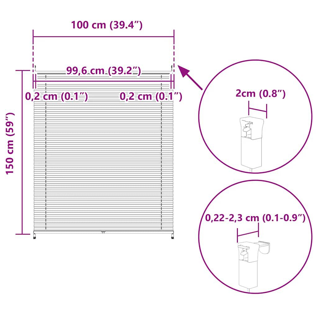 Σύστημα Σκίασης Πλισέ Λευκό 100 x 150 εκ.