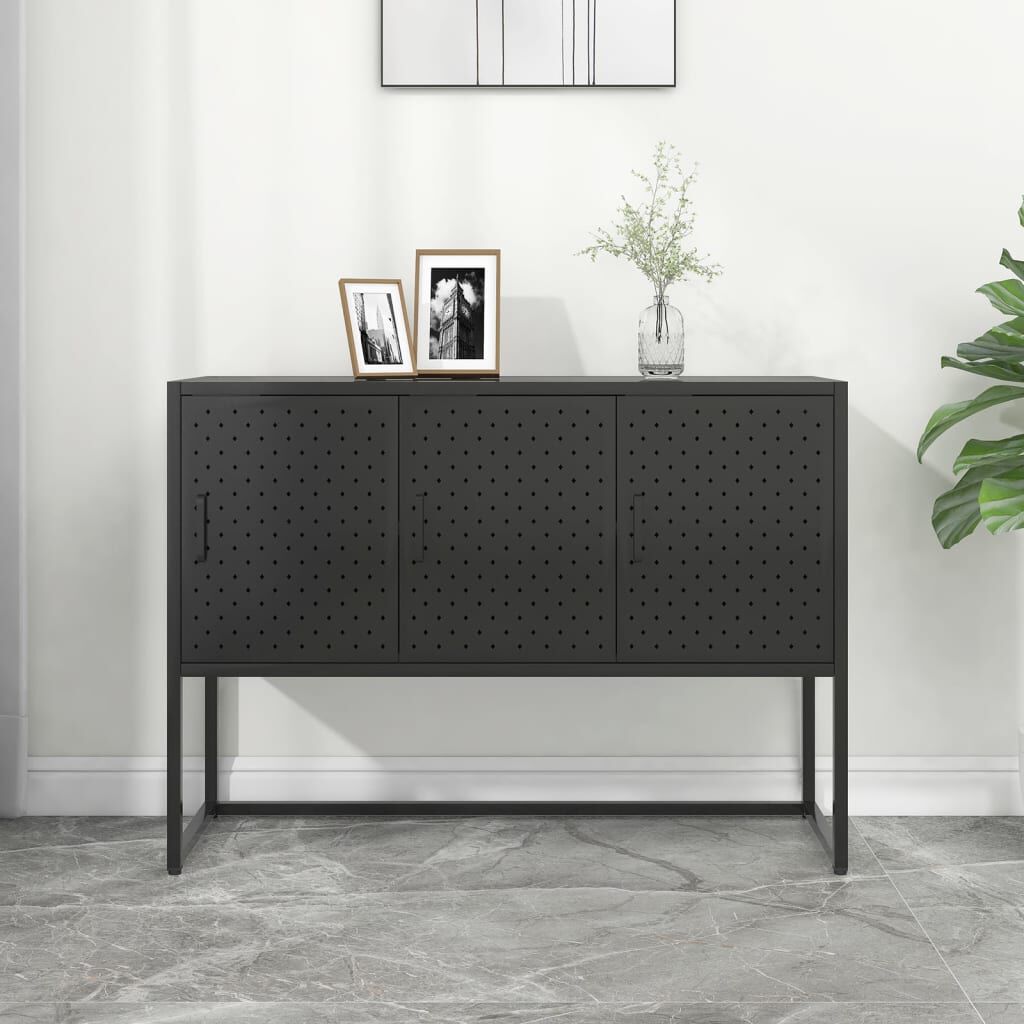 vidaXL Μπουφές Μαύρος 105 x 35 x 75 εκ. από Ατσάλι