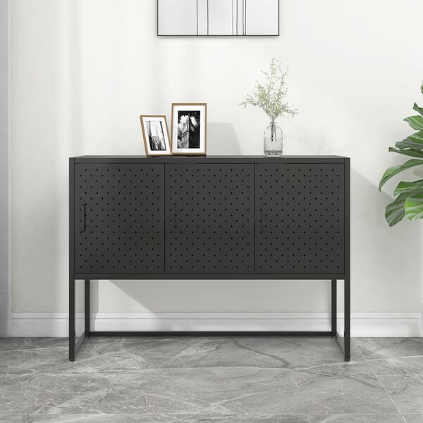 vidaXL Μπουφές Μαύρος 105 x 35 x 75 εκ. από Ατσάλι