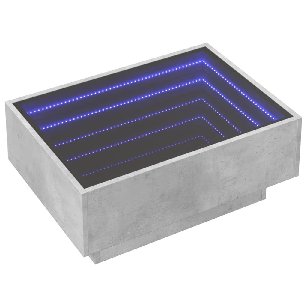vidaXL Τραπεζάκι Σαλονιού με LED Γκρι 70x50x30 εκ. Επεξεργασμένο Ξύλο