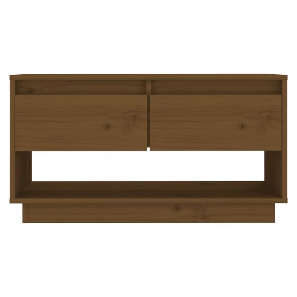 vidaXL Έπιπλο Τηλεόρασης Καφέ Μελί 74x34x40 εκ. από Μασίφ Ξύλο Πεύκου