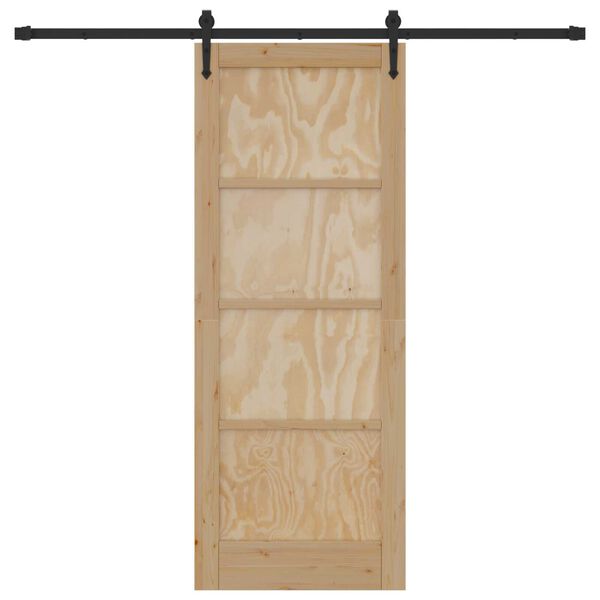 vidaXL Συρόμενη Πόρτα ORKDAL Καφέ 78 x 202 εκ. Μασίφ ξύλο πεύκου