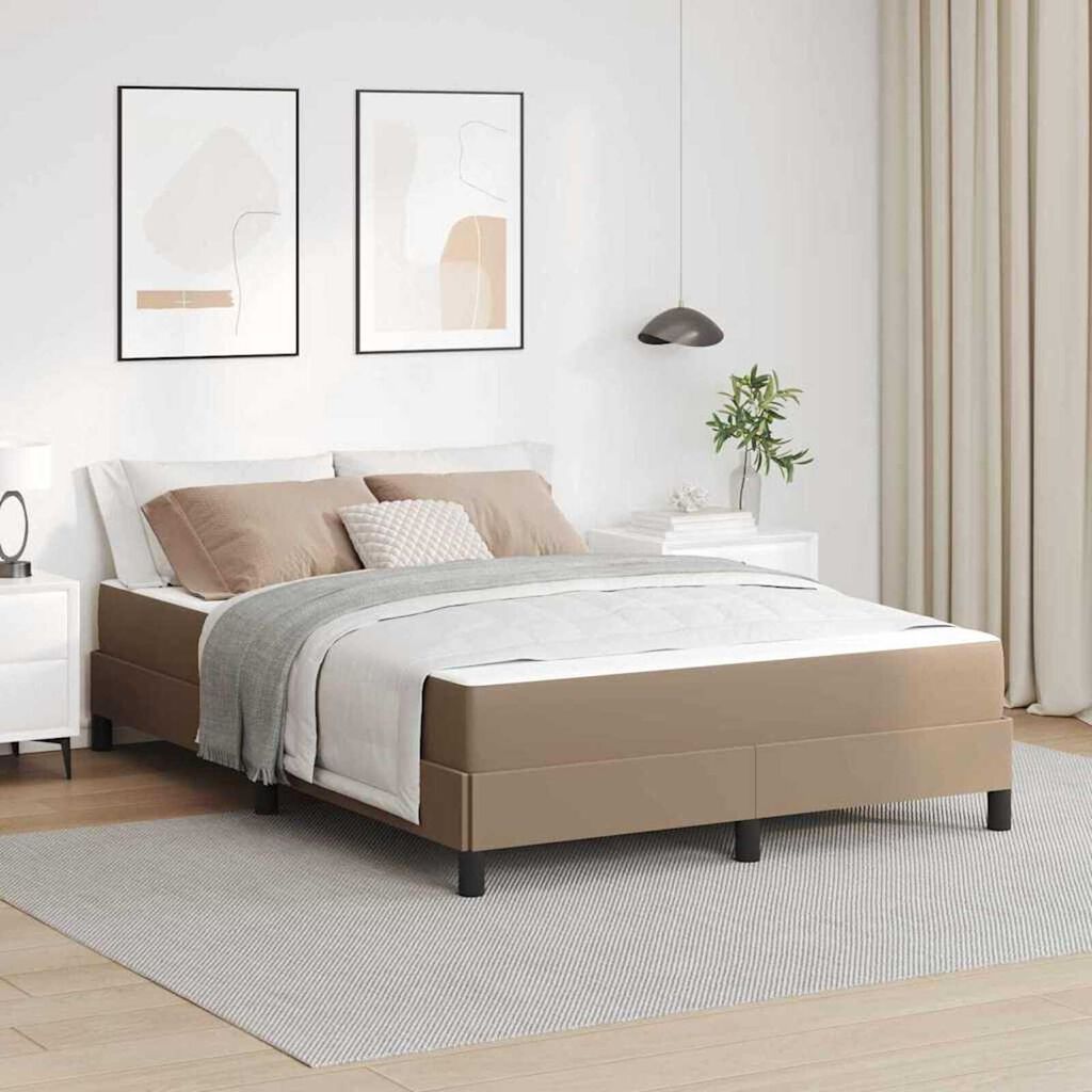 vidaXL Κρεβάτι Άλλο Καπουτσίνο 140 x 200 cm Τεχνητό δέρμα