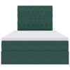 vidaXL Κρεβάτι με αποθηκευτικό χώρο και LED με στρώμα Σκούρο Πράσινο