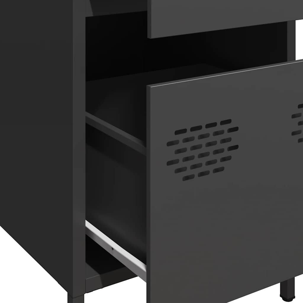 vidaXL Ντουλάπι Μαύρο 35x39x73,5 εκ. από Χάλυβα Ψυχρής Έλασης
