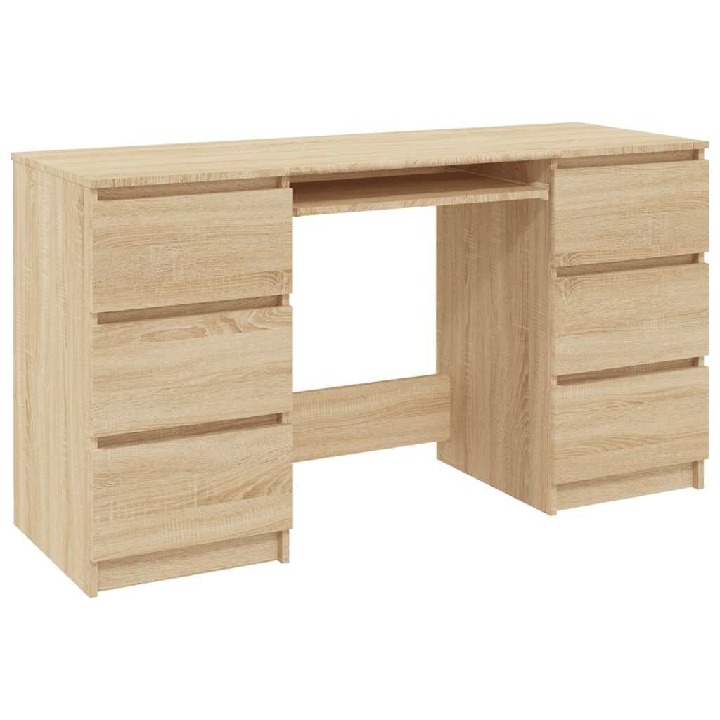 vidaXL Γραφείο Sonoma Δρυς 140 x 50 x 77 εκ. από Επεξ. Ξύλο