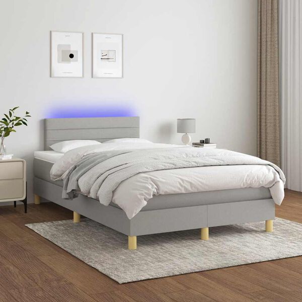 vidaXL &Kappa;&rho;&epsilon;&beta;ά&tau;&iota; Boxspring &mu;&epsilon; &Sigma;&tau;&rho;ώ&mu;&alpha; & LED &Alpha;&nu;.&Gamma;&kappa;&rho;&iota; 120x190&epsilon;&kappa;. &Upsilon;&phi;&alpha;&sigma;&mu;ά&tau;&iota;&nu;&omicron;