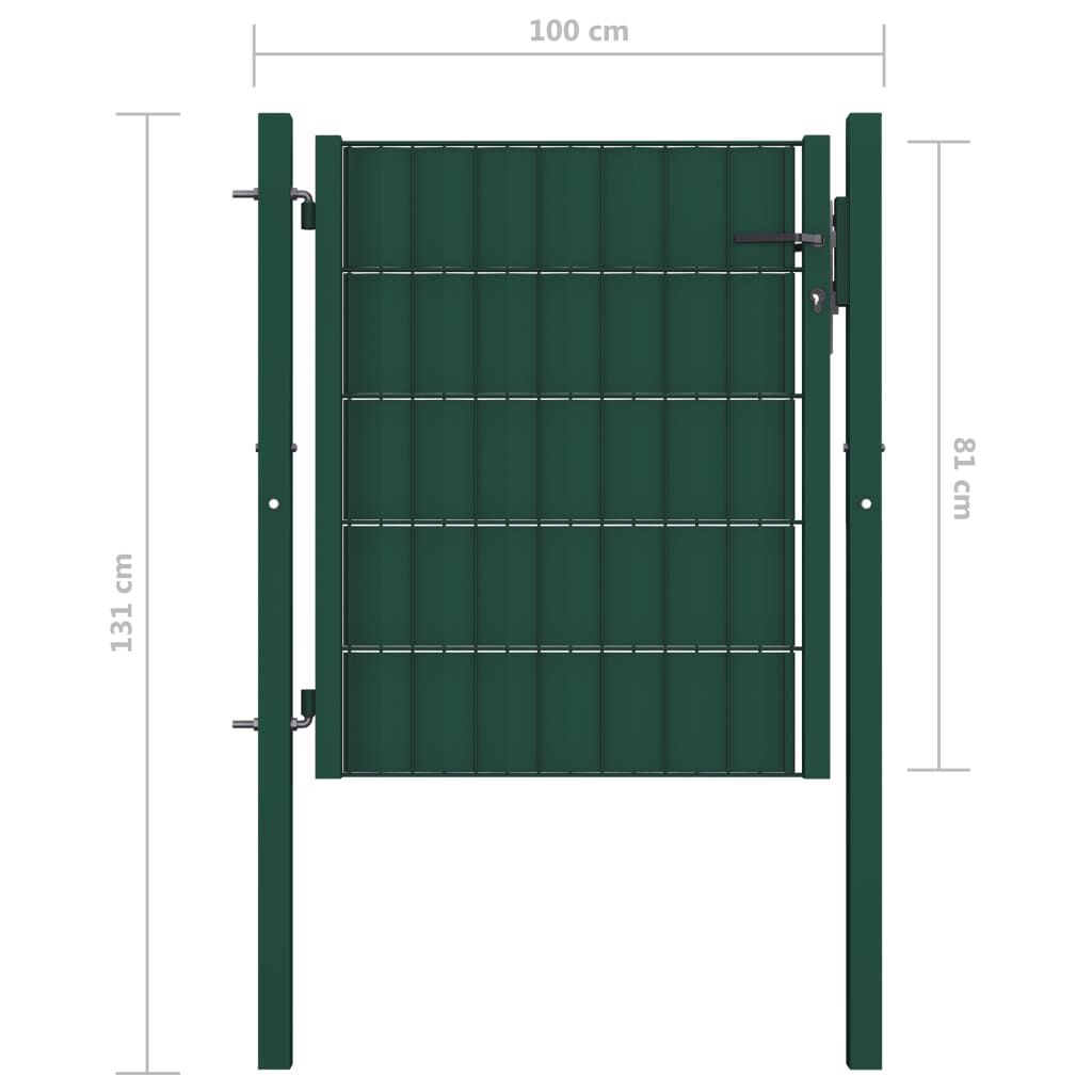 vidaXL Πόρτα Περίφραξης Πράσινη 100 x 81 εκ. από PVC / Ατσάλι
