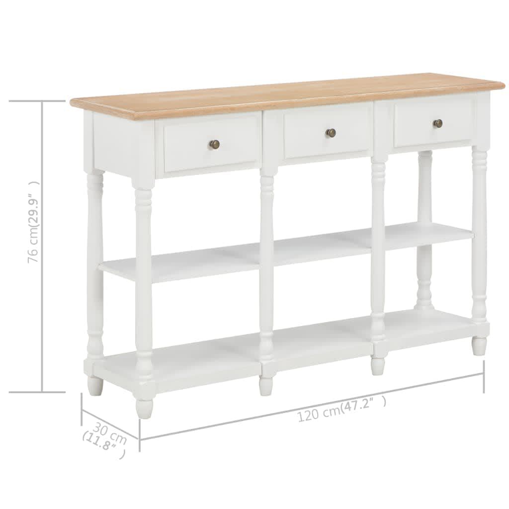 vidaXL Τραπέζι Κονσόλα Λευκό 120 x 30 x 76 εκ. από MDF