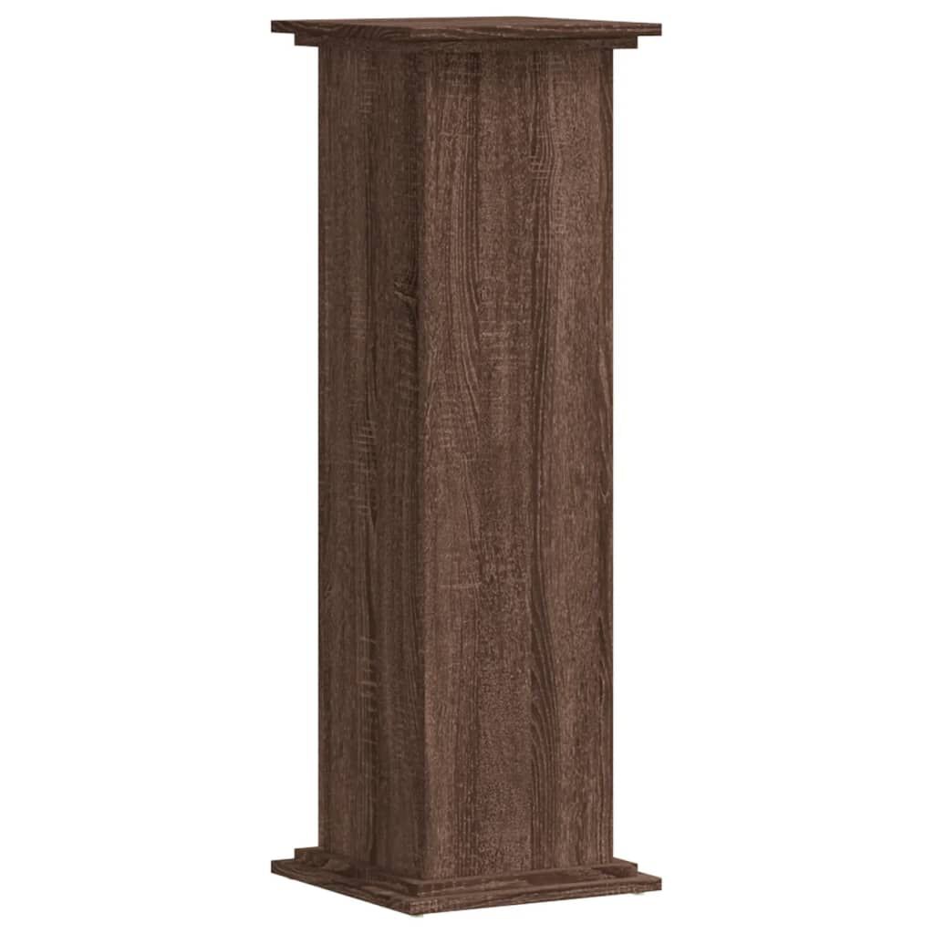 vidaXL Βάσεις Φυτών Καφέ Δρυς 33x33x100 εκ. Επεξεργασμένο Ξύλο