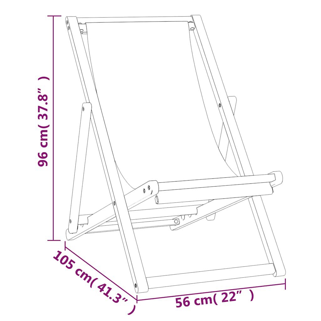 vidaXL Ξαπλώστρα Κρεμ 56 x 105 x 96 εκ. από Ξύλο Teak