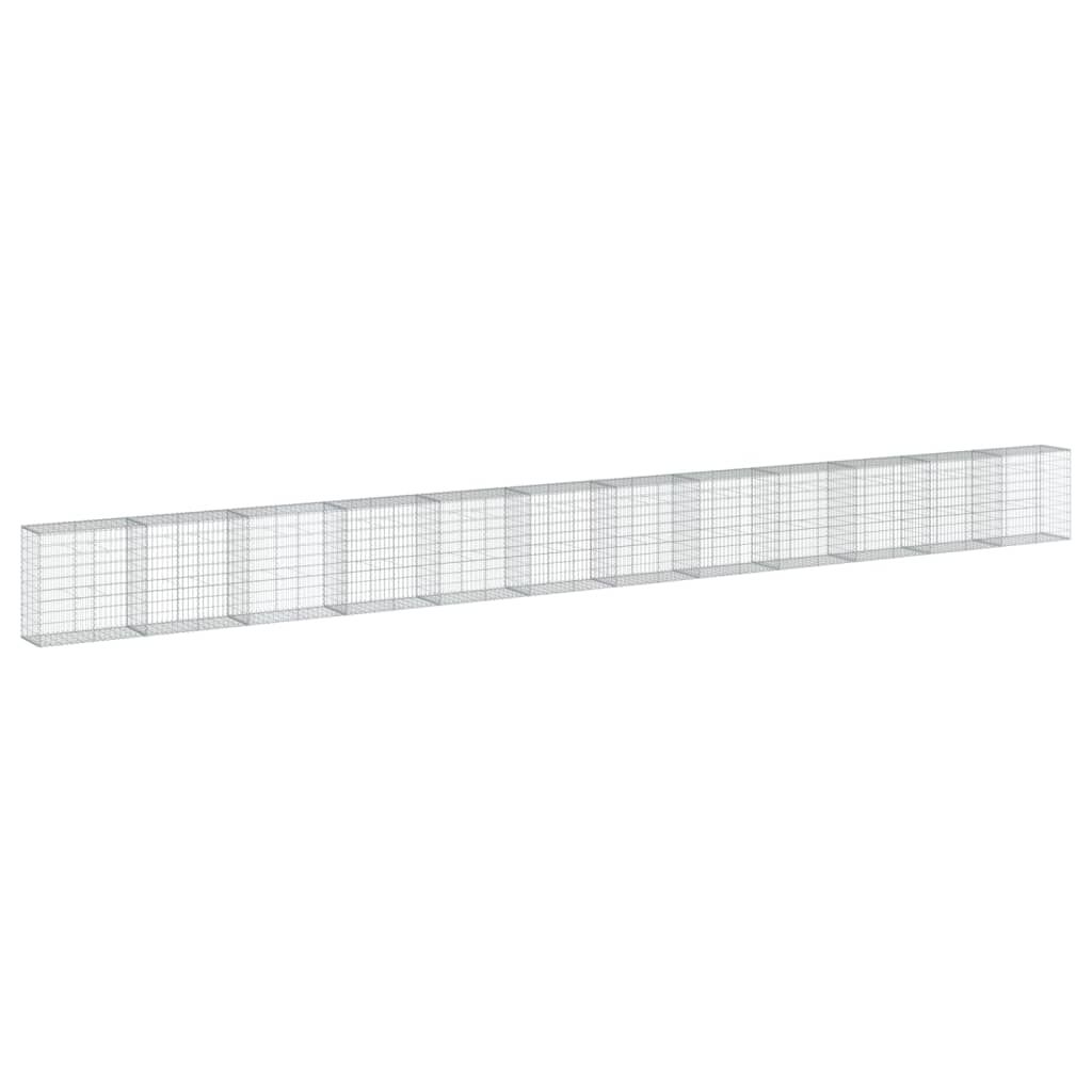 vidaXL Συρματοκιβώτιο με Κάλυμμα 1200x50x100εκ από Γαλβανισμένο Χάλυβα
