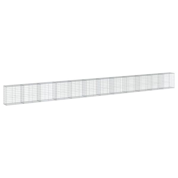 vidaXL Συρματοκιβώτιο με Κάλυμμα 1200x50x100εκ από Γαλβανισμένο Χάλυβα