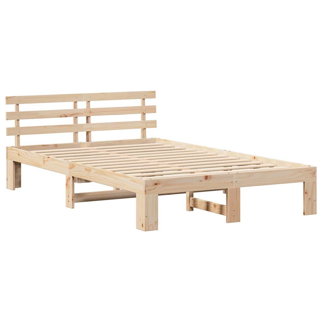 vidaXL Σκελετός Κρεβατιού Καφέ 120 x 200 cm Μασίφ ξύλο πεύκου