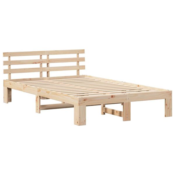 vidaXL Σκελετός Κρεβατιού Καφέ 120 x 200 cm Μασίφ ξύλο πεύκου