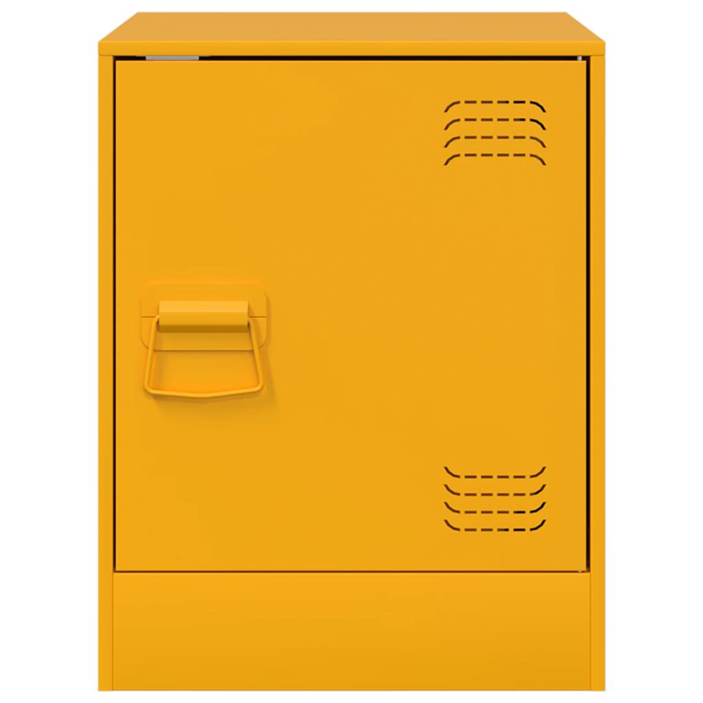 vidaXL Κομοδίνο Μουσταρδί 34,5 x 39 x 44 εκ. από Χάλυβα