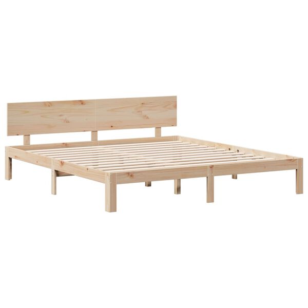 vidaXL Κρεβάτι Βιβλιοθήκη Χωρίς Στρώμα 180x200 εκ Μασίφ Ξύλο Πεύκου